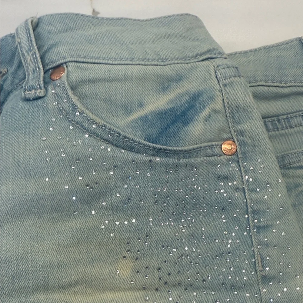 Decree‎ Sky Blue Frayed Jean Shorts